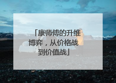 康师傅的升维博弈，从价格战到价值战